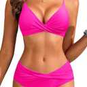 Aqua Eve Women Bikini Set - Two Piece Swimsuit Mid Rise Bathing Suit Push Up Bikini M