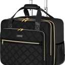 Ytonet Rolling Laptop Bag Women, Rolling Briefcase for Women, 17.3 Inch Laptop Bag with Wheels Rolling Computer Bag Laptop Case for Work Travel College Business Wife Mom Teacher, Black, Large