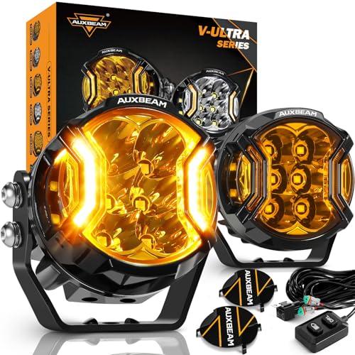 Auxbeam V-Ultra Series 3 Inch 108W Amber Fog Light Pods, DRL Function 3 Modes & Protective Covers, 270° Side Shooter Light Bar, Hyper Spot Beam Offroad Lights, for Truck ATV UTV Car Motorcycle, Pair