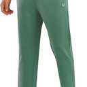 NORTHYARD Men's Yoga Casual Sweatpants Cotton Athletic Lounge Pants Open Bottom Loose Exercise Straight Leg Pant with Pockets (Green, S)