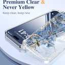 GVIEWIN for iPhone 17 Pro Max Case, with Screen Protector+Full Camera Protection, [NonYellowing] Clear Floral Slim Shockproof Protective Women Phone Case for iPhone 17 Pro Max 6.9", Aconite/Blue
