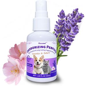 Deodorizing Perfume Spray for Pets, luxury Scent, Long-Lasting Fragrance (1.69 Fl Oz, Lavender & Sakaru)