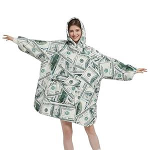 Krifey Wearable Blanket Hoodie, Oversized Sherpa Fleece Sweatshirt with Giant Pocket, Birthday Gifts for Women, Mom, Sister