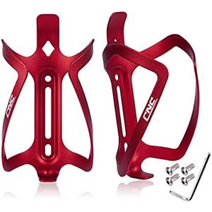 CNC Bike Water Bottle Holder, 2-Pack Bicycle Water Bottle Cage for Road Bike/Mountain Bike，red