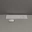 Wireless Keyboard and Mouse Combo - Full Size Slim Thin Wireless Keyboard Mouse with Numeric Keypad 2.4G Stable Connection Adjustable DPI (White & Silver)