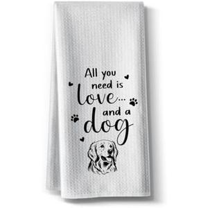 Hcaredee Funny Dog Lover Themed Kitchen Towels,16 x 24Inch Dishcloth,Microfiber Bar Drying Hand Cloth Absorbent Tea Towel,Ideal Gifts for Doggy Owner Mom Hostess Women New Home Housewarming Pack Of 3
