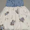 Girl's Dress, Floral Print (Blue/White), Size 130