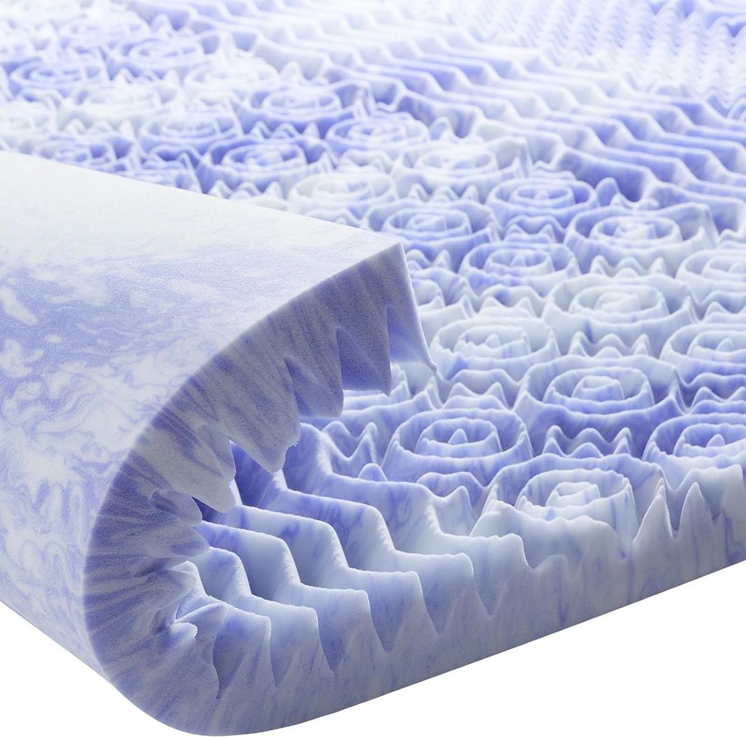 Dreamsmith 3 Inch 7-Zone Queen Memory Foam Mattress Topper, Gel Infused Foam Mattress Topper for Pressure Relief, Made with CertiPUR-US Certified Foam, Queen Size Bed Topper