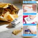 Mini Bag Sealer with Cutter and Magnet, 3-in-1 Rechargeable Magnetic Food Sealer & Cutter, USB Portable Handheld Heat Sealing Tool for Snacks, Chips, Vegetables to Keep Food Fresh (White)