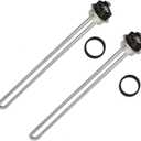DROMIX Water Heater Element, 4500W 240V, 2PCs Pack, Screw-in Type, High Watt Density, Chrome Coated Copper, fits most models of Dual Element Eletrical Water Heaters, 2PC4500W_EWH