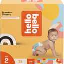 Hello Bello Premium Diapers Size 2, Honeysuckle Designs, 74ct Club Box, Hypoallergenic and Extra Absorbent