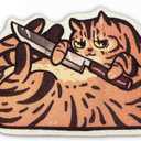 Lukamoo® Cute Cat Litter Mat (30’’x20’’), Large/L, for Kitty Litter & Cute Cat Litter Box, Litter Trapping Mat (Brown Tabby)