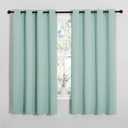 NICETOWN Bedroom Curtain Panels Blackout Draperies, Thermal Insulated Solid Grommet Blackout Curtains/Drapes (Aqua, One Pair, 55 by 68-inch)