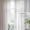 Boho Linen Curtains Farmhouse Cotton Off White Curtains 63" 84" 96" inch Length Semi Blackout Curtains with Embroidery Striped Light Filtering Drapes 2 Panels Set for Living Room Bedroom, Ivory White, 52"W x 84"L