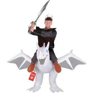 Morph White Inflatable Dragon Costume Adults, Blow Up Dragon Costume Adult, Fun Inflatable Outfit For Men And Women, One Size