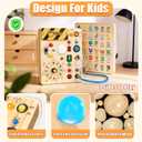 Konijiwa Busy Board - Montessori Toys for 1-3 Years Old Boys & Girls | Sensory Toys for Kids with Autism | Toddlers Learning Activity for Early Development (Busy Board v2)