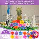 Hotop 24 Pcs Artificial Hibiscus Flowers Colorful Hawaiian Fake Flowers Faux Tropical Hibiscus Decoration for Luau Summer Party Decor DIY Crafts Cake Favors Supplies Table Centerpieces