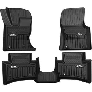 3W Floor Mats Fit 2017-2025 2026 Range Rover Land Rover Velar/Jaguar F-Pace, TPE All Weather Custom Fit Floor Liner for Range Rover Velar 1st and 2nd Row Full Set Car Liners Black