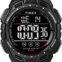 Timex Men's Digital 43mm Watch - Black Strap Digital Dial Black Case