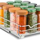 Pull Out Cabinet Organizer for Spices, Cans - Heavy Duty - Pull Out Spice Rack- Cabinet Pull Out Shelf for Cans,Dishes, Etc, 8-3/8"W x 10-3/8"D x 2-1/8H, Chrome (8 Inch - Single)