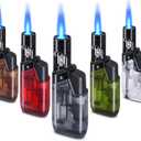 5 Pack Torch Lighter Mini Refillable Butane Lighters Utility Lighter Long Wand Pocket Lighter Windproof Gas Lighter Jet Flame Multi-Purpose for Candle Camping BBQ Grill(No Fuel) Assorted Colors