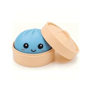 2Pcs Dumpling Squishies Surprise Pack, Slow Rising Stress Ball, Stretchy Fidget Sensory Toy for Anxiety Stress, Cute Squeeze Toy for Adults Teens (Blue+Pink)