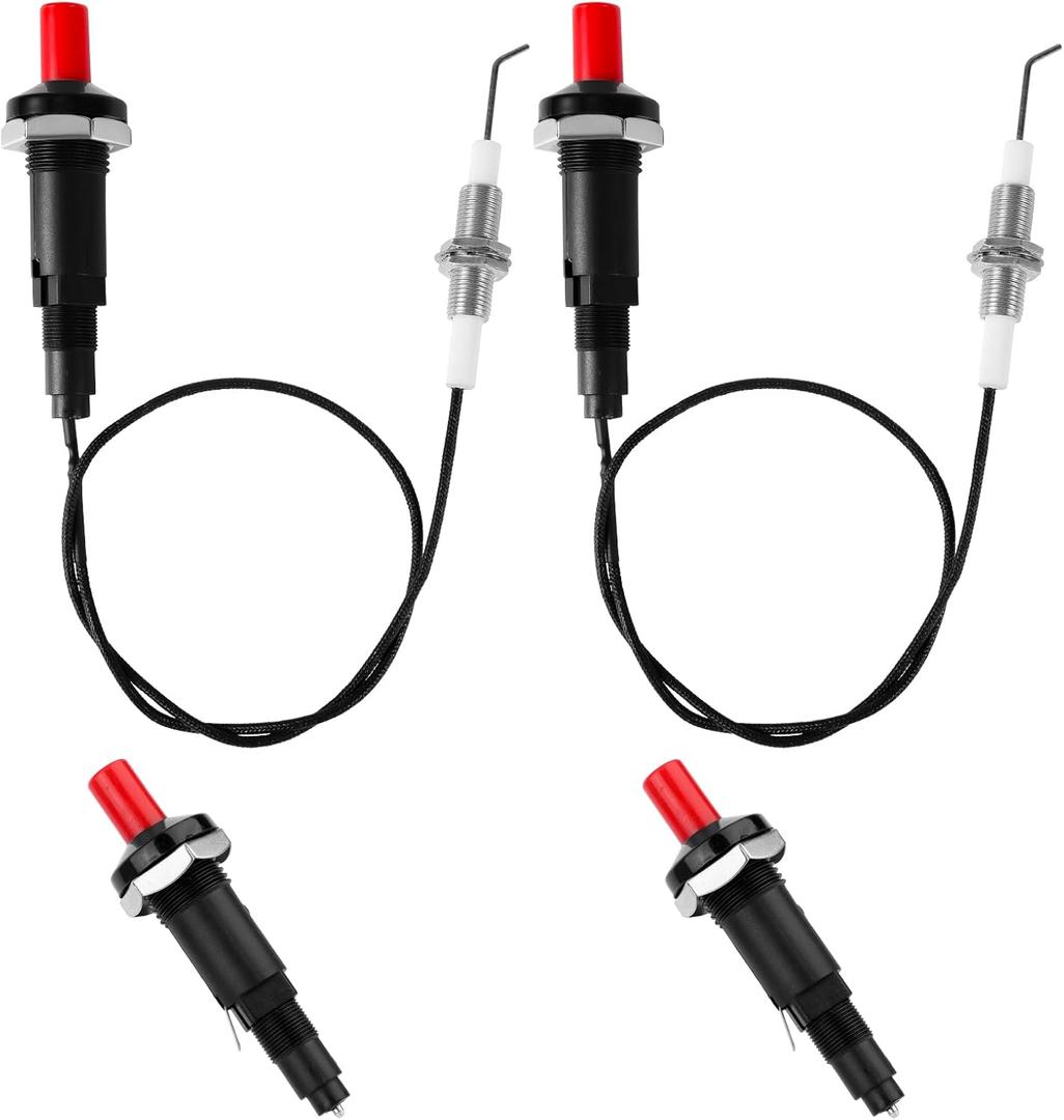 Piezo Spark Igniter with Ignition Switch, with Metal Wire Gasket Nut Grill Igniter Replacement for Gas Grill Fireplace Stove Heater Practical Kitchen Outdoor Accessories