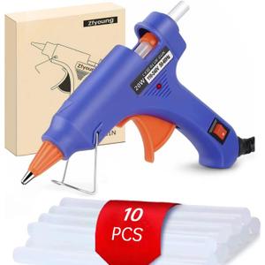 Mini Hot Glue Gun 10pcs Glue Stick Hot Glue Gun Set For Quick Repair Artist DIY Art Home 20w Blue