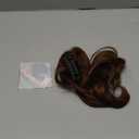 Short Straight Claw Clip Ponytail Extension with 4 DIY Bendable Metals, Synthetic Messy Bun Hair Piece for Women, Heat Resistant Fake Hairpieces for Fast Styling, Dark Brown Mix Highlight (8 Inch)