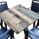 Farmhouse Square Fitted Tablecloth with Elastic Edge Wood Grain Card Table Cover Outdoor Wipeable Card Tablecloth for Indoor Kitchen Decor (Fit for 36"x36"Square Table)