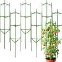 6 Pack 48 Inch Tomato Cages for Garden, Triangle Metal Plant Support with Rust-Resistant Coating, Heavy Duty Tomato Trellis for Raised Bed, Pots, Cucumbers, Peppers & Climbing Plants
