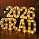 2026 Graduation Decorations 8 LED Marquee Light-Up Letters,Grad 2026" for Preschool, Kindergarten, School, and College Party Dcor