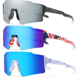 3 pcs Youth Baseball Glasses Teen Boys Girls Kids UV400 Softball Sunglasses Child Children Men Women Football Eyewear - GY8-GY9-GY10