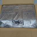 Delamu Stackable Metal Fruit Basket with Wood Lid 2 Pack, Hanging Wall Organizer for Kitchen Counter, Pantry Storage for Onions, Potatoes, Garlic, Fruits, Spices, Black