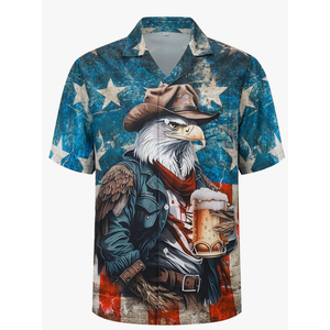 Men St Patricks Day Shirts,Leprechaun Shamrock Button Down Shirts,Hawaiian Shirt for Holiday Mardi Gras, Size M