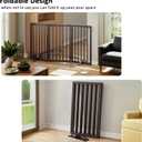 Dog Gate for Doorways 32" Tall Freestanding Dog Gate for Stair Foldable Pet Gate for Dogs Indoor (Brown,3 Panel)
