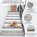 Bullnose Stair Treads for Wooden Steps, 14 Pack 30"x9.5" Non Slip Carpet Stair Treads, Peel and Stick Stair Carpet with Nosing, Indoor Stair Treads for Wood Stairs, Grey Persian