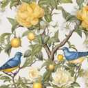 Danodoi Blue Lemon Tree Floral Peel and Stick Wallpaper - Yellow, Waterproof, Self-Adhesive - 17.5" x 393"
