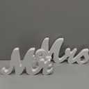 BLOOBLOOMAX Wooden Mr and Mrs Sign, Rustic Mr. & Mrs. Letters for Wedding Table, Miss Mr. Deroation for Photo Props/Party Table/Anniversary/Valentine's Day/Wedding & Engagement, White