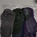 Ozaiic Pilates Socks for Women Non Slip Grip, Yoga Socks with Grippers for Barre, Hospital, Ballet, Dance, Barefoot Workout (4 Pairs - Navy/D.gray/ D.green/D.purple), One Size