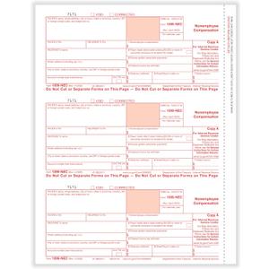 ComplyRight 1099-NEC Federal Copy A Tax Form, 3-Up, Pack of 75 Forms, Tax Filing Supplies