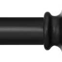 Heavy Duty Curtain Rods for Windows 66 to 120 Inches, Black Curtain Rods for Bedroom, Living Room, Patio, Adjustable with Classic Finials, Black with Gold Finishing