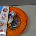 15Ft Flexible Race Car Track for Kids with Suction Cups Compatible with Hot Wheels and Diecast 1/64th Cars for Ages 3 & Up Blue Gray Orange Red Classic Long Rolls Up Portable Racetrack (Orange)