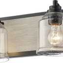 Vanity Lights for Bathroom Large 15.8", Farmhouse Rustic Vanity Light with Bubble Glass Shades, Gray 2 Light Bathroom Lighting Fixtures Over Mirror, Bath Wall Sconce Home Decor (Grey Metal)