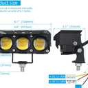 LED Yellow/White Dual Color Motorcycle Driving Fog Lights Bar 2Pcs approx 3.8Inch Offroad Driving Lights Pod Lights Work Auxiliary Lights fit for Motorcycle Truck Vehicle ATV SUV UTV 4WD Boat Tractor