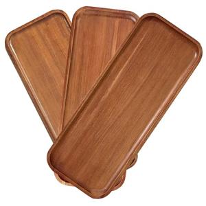 HOMKULA Acacia Wood Serving Platters and Trays - 14" x 5.5" Wooden Mini Charcuterie Boards, Small Cheese Board, Rectangle Wooden Tray for Kitchen Counter, Bathroom, Home Decor, Party (3, 14"X5.5")