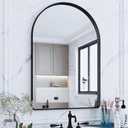 Suidia 26" x 38" Bathroom Mirror, Bathroom Vanity Mirror Metal Framed, Wall-Mounted Mirrors for Bedroom, Living Room, Entryway, Hallway, Black, Arch Style