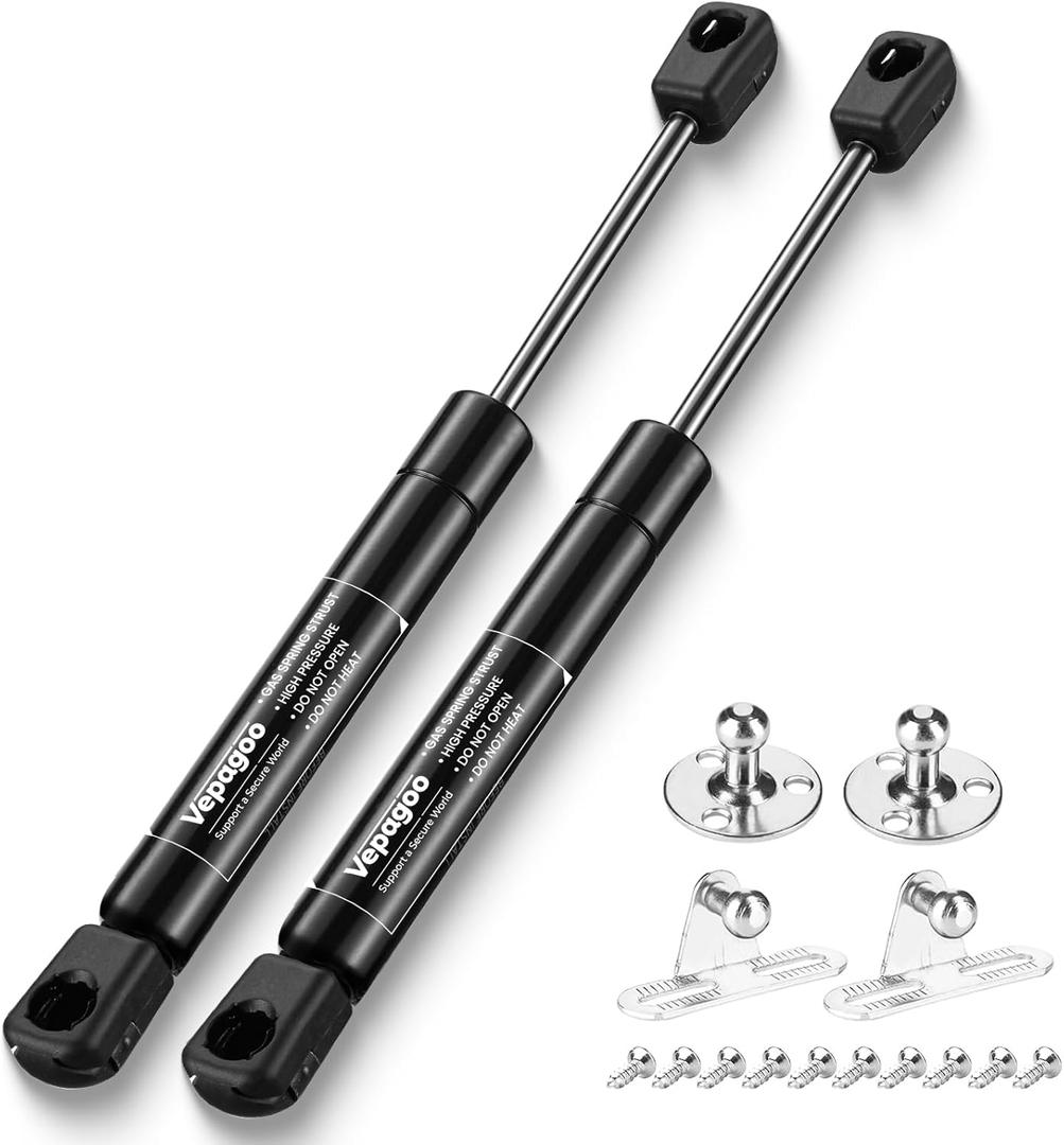 Vepagoo 7 inch Gas Struts for RV Cabinet Door Strut, 18LB Gas Shock Spring Lift Support for Truck Tool Box Lid, Sentry Safe Replacement Parts & Marine Hatches, Set of 2