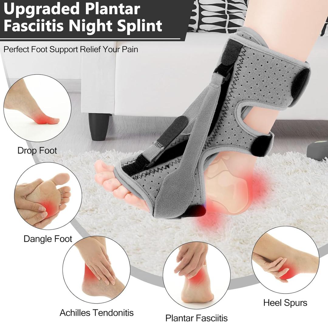 Upgraded Plantar Fasciitis Night Splint (Elephant Grey)