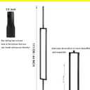 Wrought Iron Balusters 20 Pcs, 1/2 x 44IN Black Rectangular Iron Metal Balusters, Iron Balusters for Indoor or Outdoor Stair Railings, Deck Railings, Satin Railings, Terrace Railing